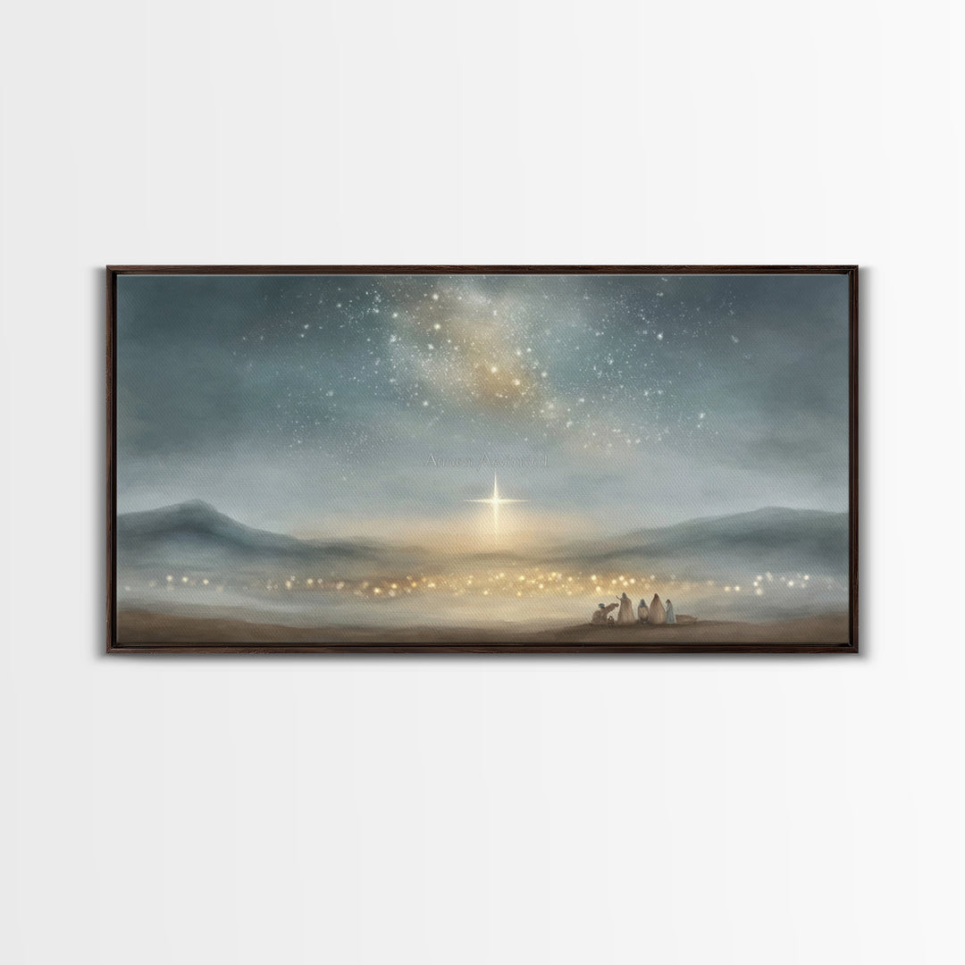 Star Of Bethlehem – Framed Canvas Print – Christian Christmas Art – Christian Wall Art – Christmas Canvas Wall Art – Christian Art Canvas
