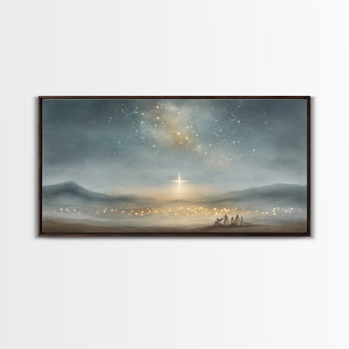 Star Of Bethlehem – Framed Canvas Print – Christian Christmas Art – Christian Wall Art – Christmas Canvas Wall Art – Christian Art Canvas