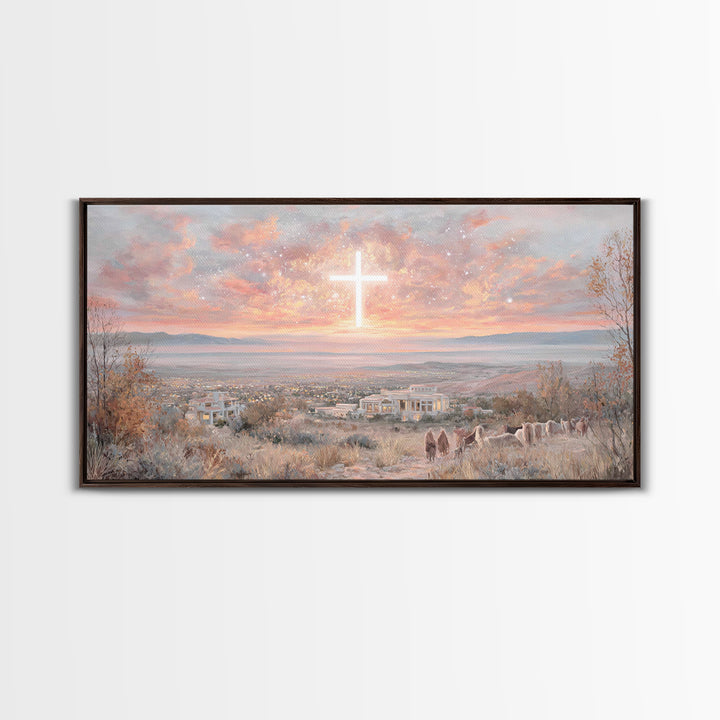 Dawn Of Redemption – Framed Canvas Print – Christian Art Canvas – Christian Wall Art – Large Christian Art – Modern Christian Art – Christi