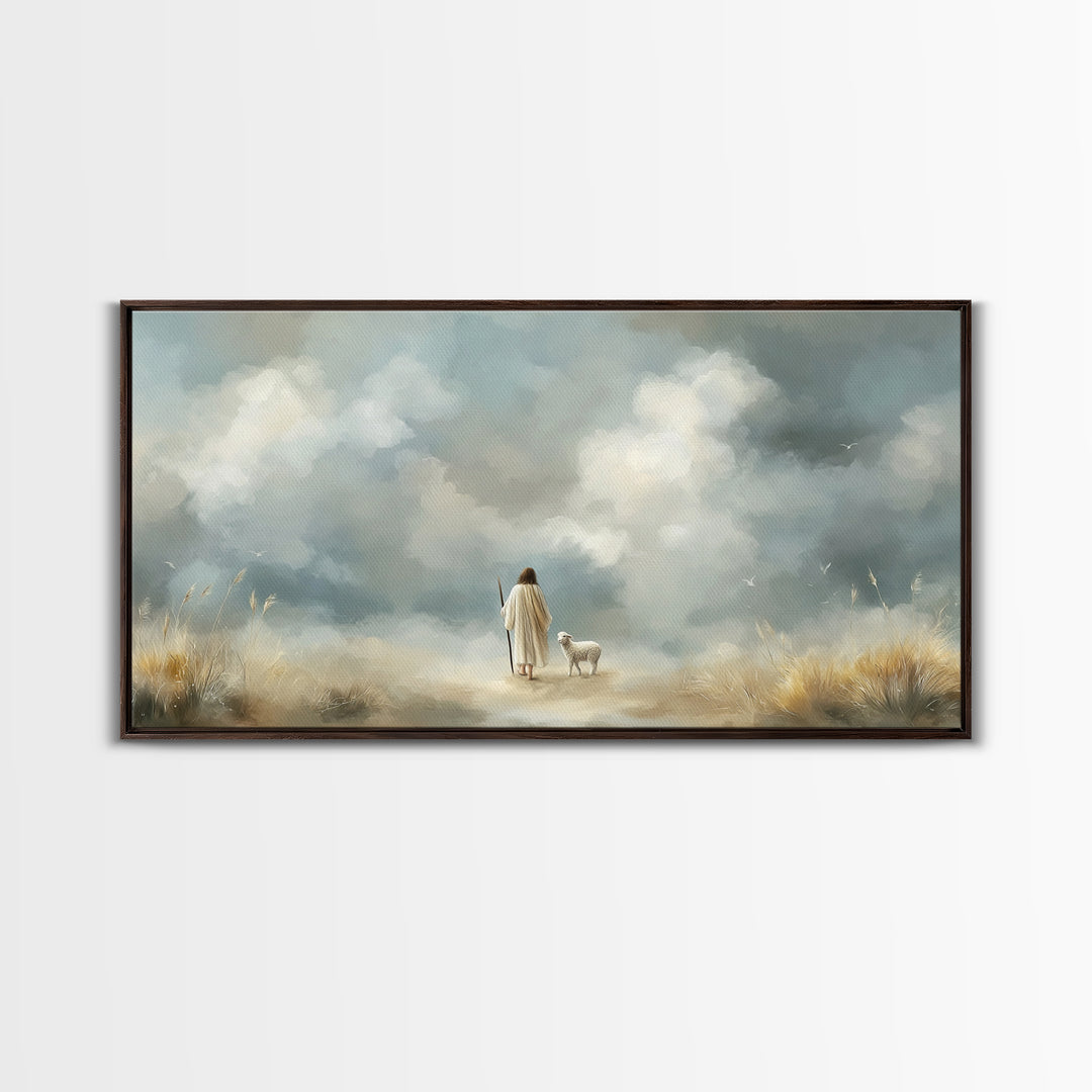 Heavenly Guidance – Framed Canvas Print – Christian Art Print – Modern Christian Art – Jesus Painting Canvas – Christian Decor – Subtle Chr
