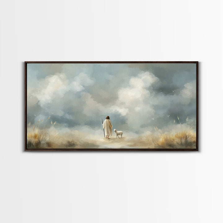 Heavenly Guidance – Framed Canvas Print – Christian Art Print – Modern Christian Art – Jesus Painting Canvas – Christian Decor – Subtle Chr