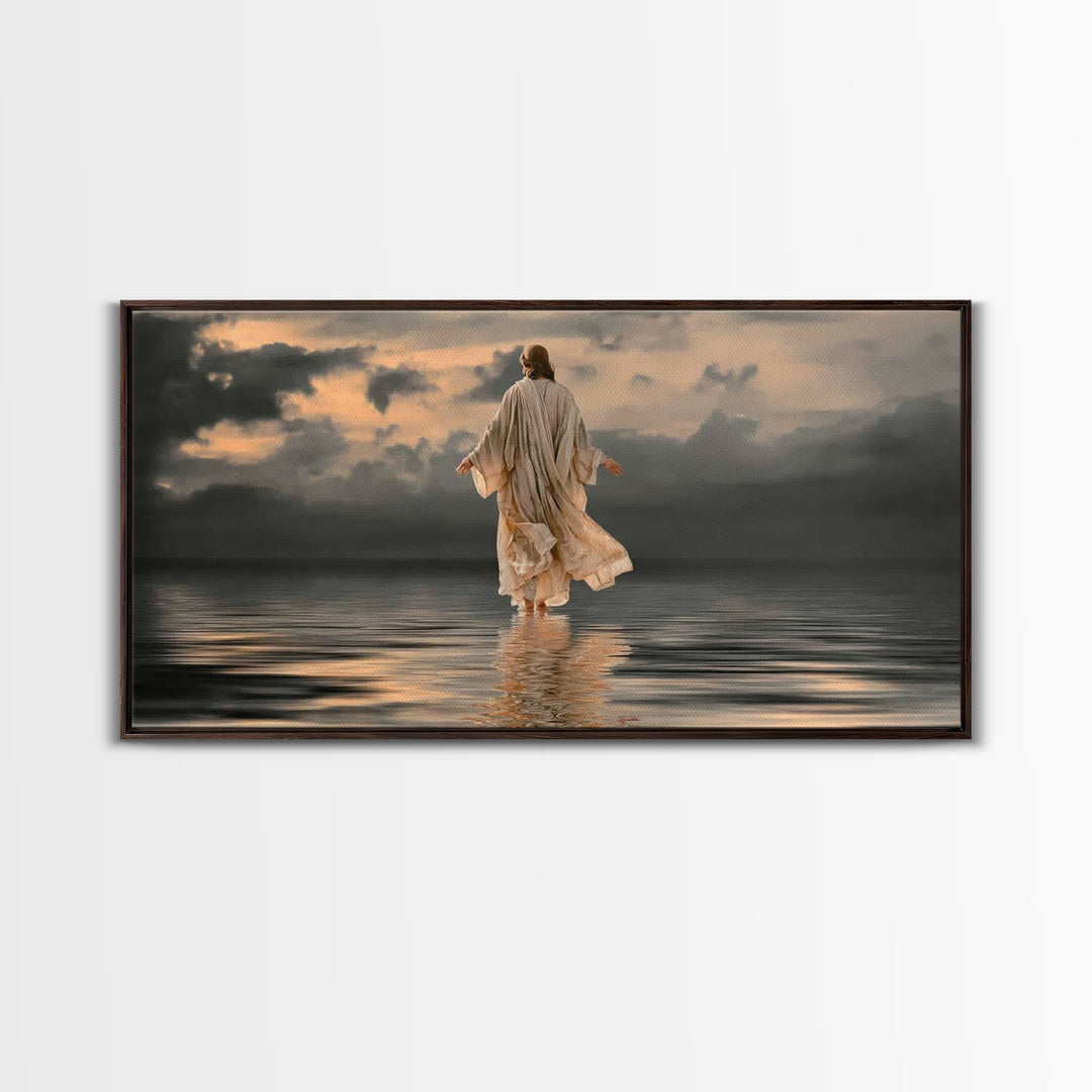 Divine Stillness – Framed Canvas Print – Christian Wall Art – Moody Christian Art – Jesus Canvas Art – Christian Christmas Art – Unique Chr