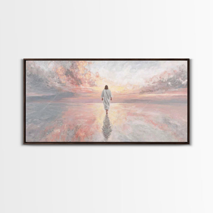 Eternal Horizon – Framed Canvas Print – Christian Art Canvas – Jesus Painting – Modern Christian Art – Christian Wall Art – Blue Christian
