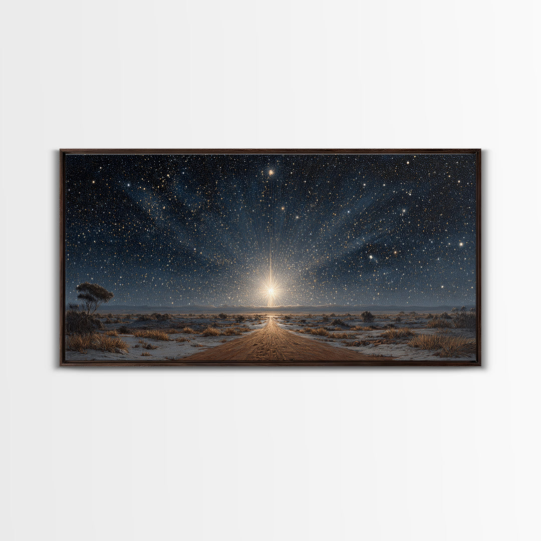 The Guiding Star – Framed Canvas Print – Christmas Art Prints – Christian Christmas Decor – Christian Wall Art – Christian Art Canvas – Chr