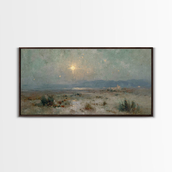 The Guiding Star – Framed Canvas Print – Christian Wall Art – Christian Art Canvas – Christmas Art – Jesus Painting