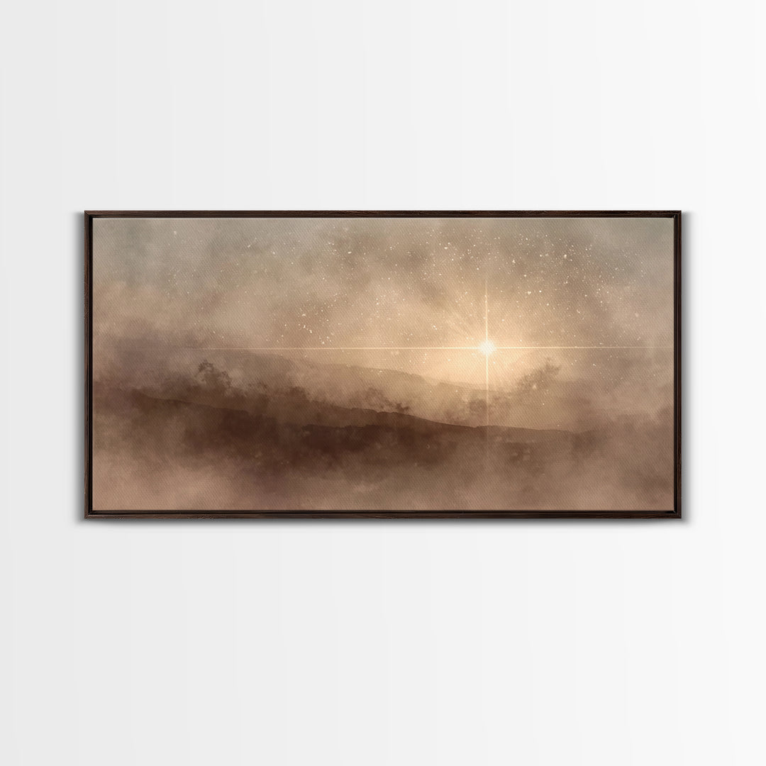 Bethlehem Dawn – Framed Canvas Print – Christian Art Canvas – Christmas Art – Christian Wall Art – Christian Christmas Art – Jesus Painting