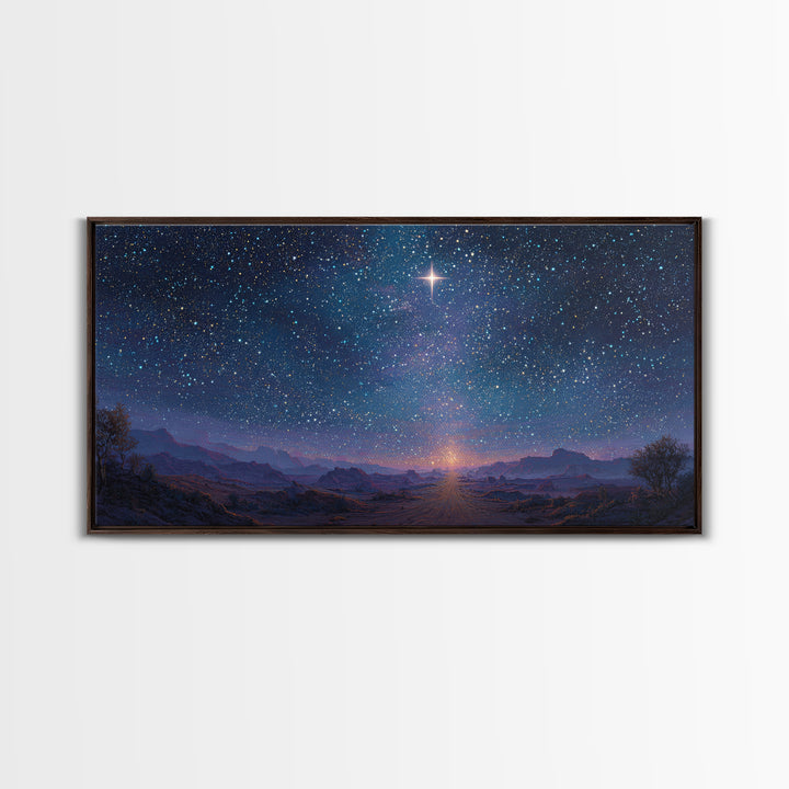 Star Of Promise | Framed Canvas Print | Christian Art Print | Christmas Art | Christian Wall Art | Christian Christmas Decor | Jesus Painti