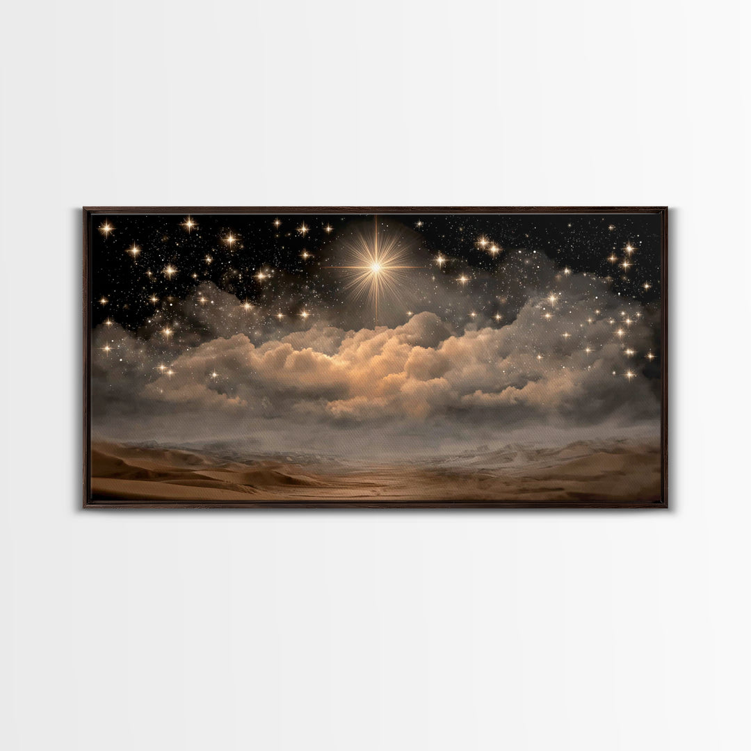 Light Of Salvation, Framed Canvas Print, Christian Art Canvas, Jesus Painting, Christian Wall Art, Christian Christmas Art, Christmas Art