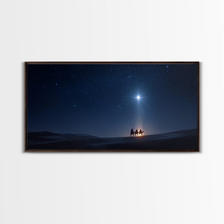 Starry Wonder | Framed Canvas Print | Christian Wall Art | Jesus Painting | Christmas Art | Christian Art Canvas | Christian Christmas Art