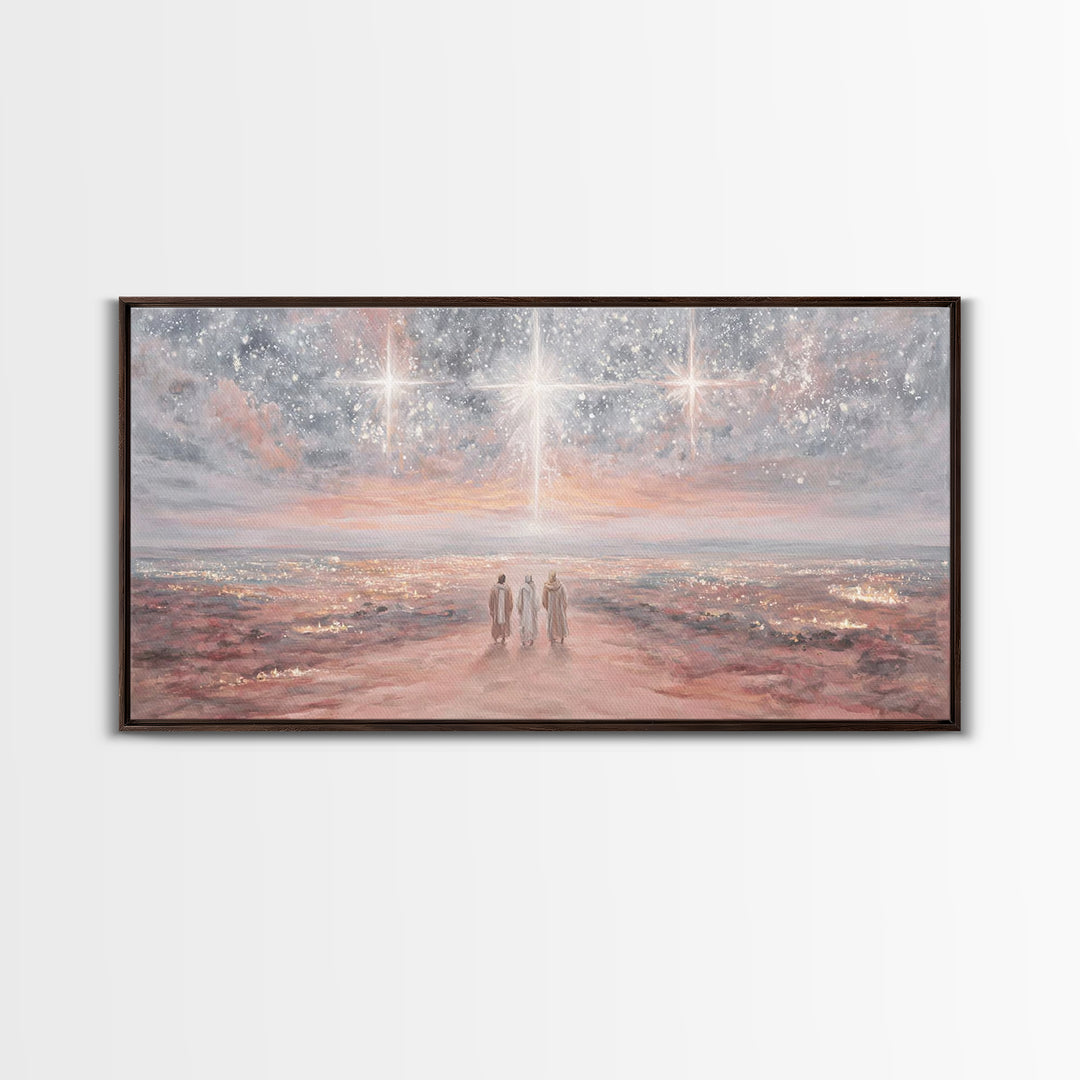 Journey By Starlight – Framed Canvas Print – Christian Wall Art – Christian Christmas Art – Christian Art Canvas – Christmas Art – Jesus Pa