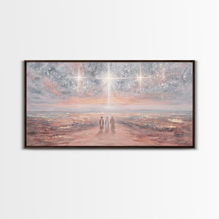 Journey By Starlight – Framed Canvas Print – Christian Wall Art – Christian Christmas Art – Christian Art Canvas – Christmas Art – Jesus Pa