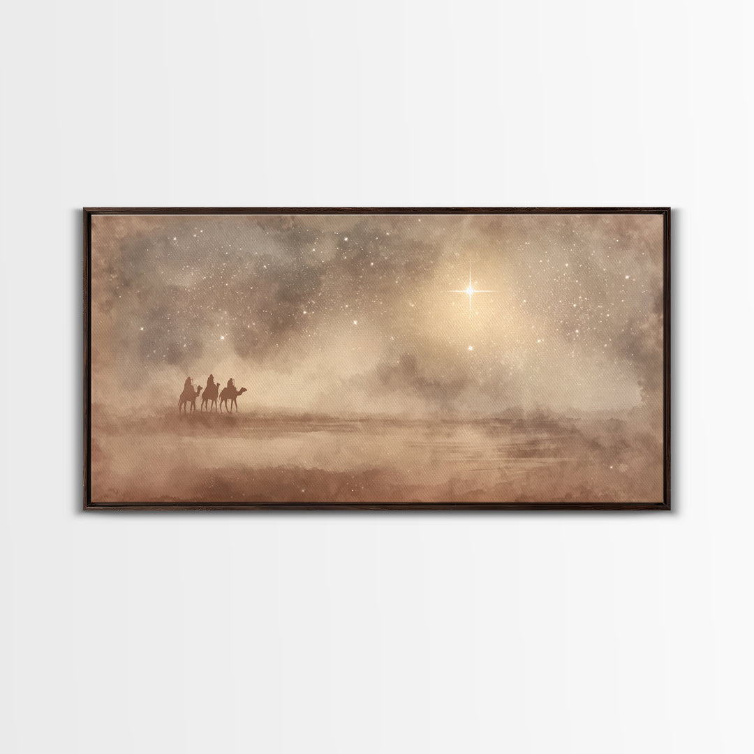 Holy Night Journey, Framed Canvas Print, Christian Art Canvas, Christian Wall Art, Christmas Art, Christian Christmas Art, Jesus Painting
