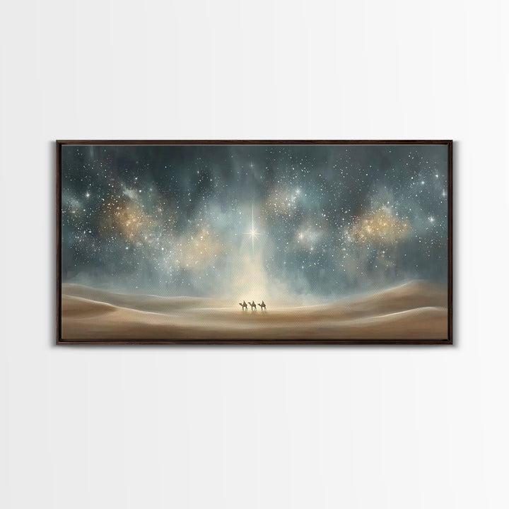Heavenly Wonder | Framed Canvas Print | Christian Wall Art | Christian Art Canvas | Christmas Art | Christian Christmas Art | Jesus Paintin
