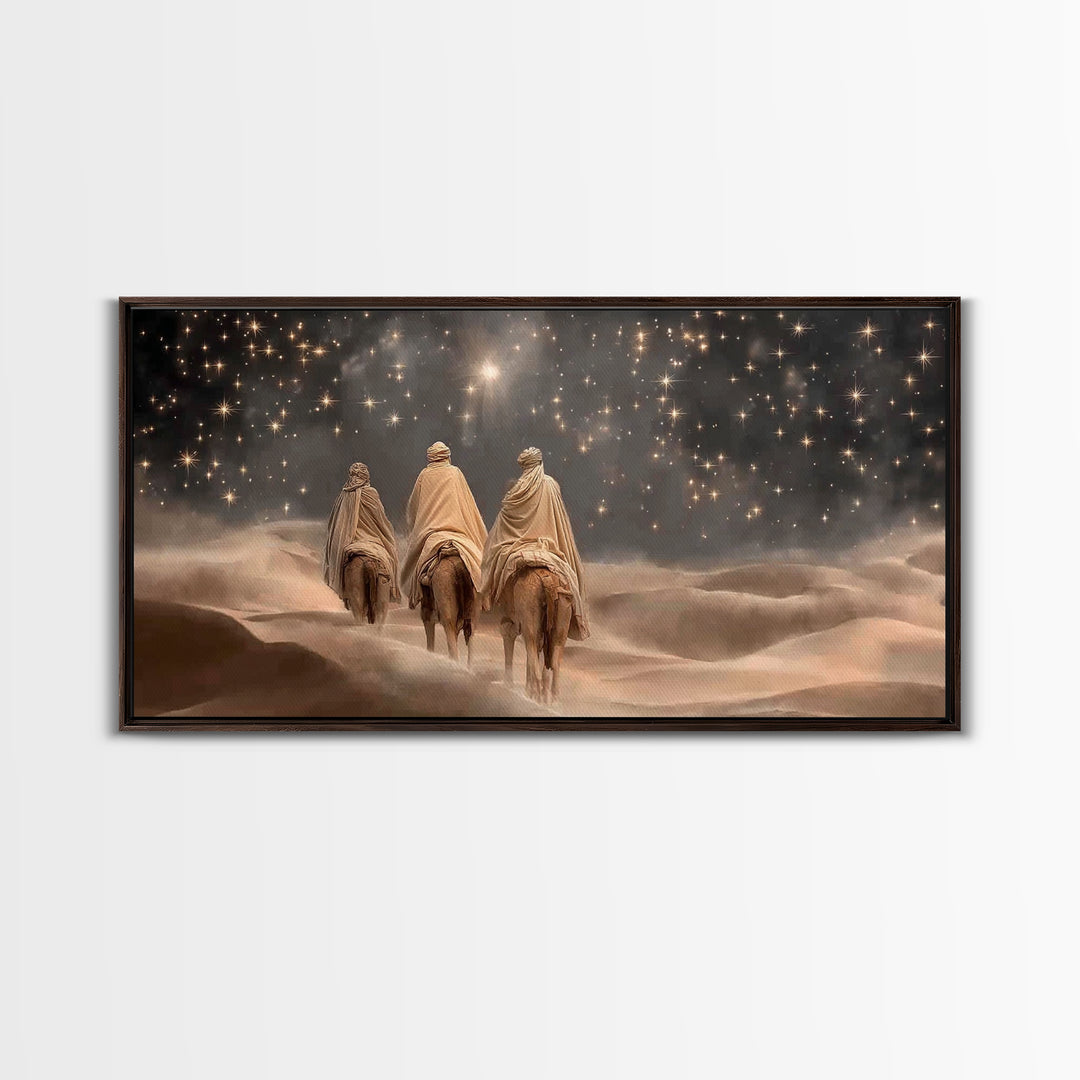 Three Kings Night – Framed Canvas Print – Christian Art Canvas – Christian Christmas Art – Jesus Painting – Christmas Art – Christian Wall