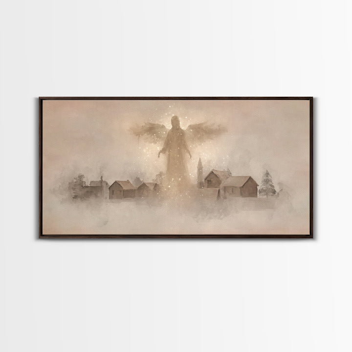 Angel Of Light – Framed Canvas Print – Christian Art Canvas – Christian Wall Art – Christmas Art – Modern Christian Art – Christian Gift