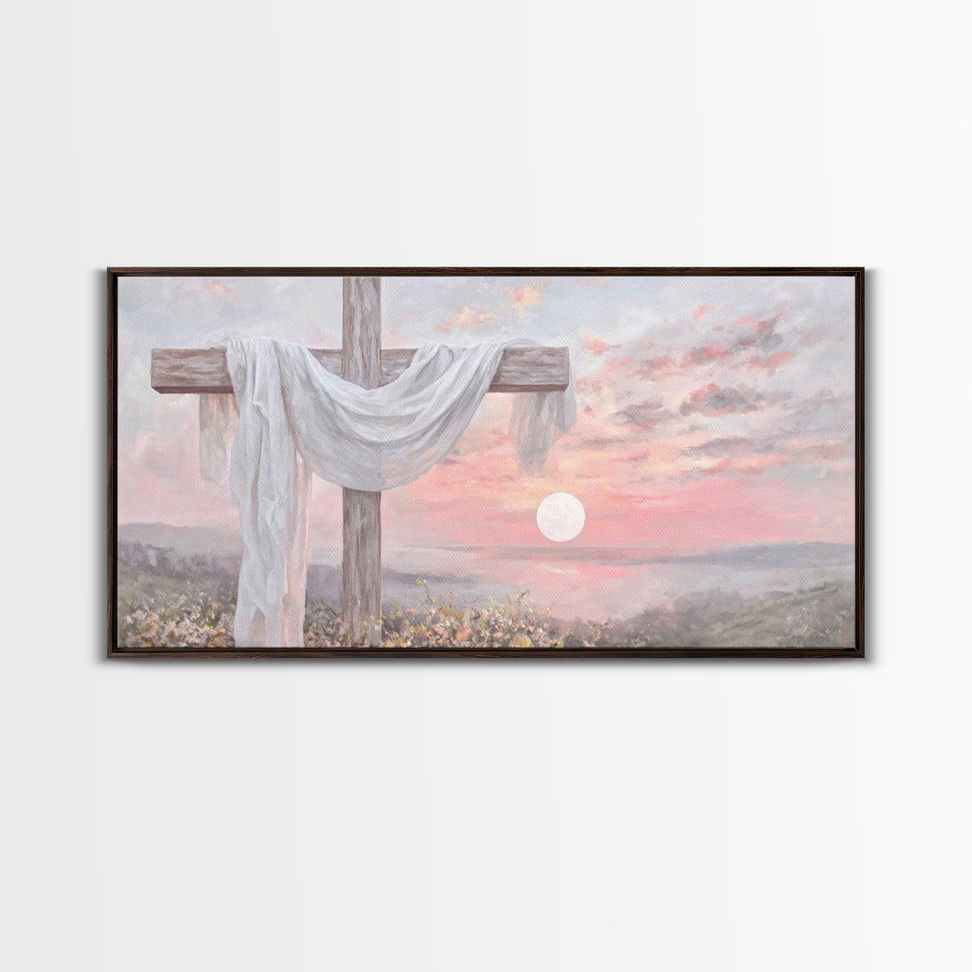 Humble Pasture – Framed Canvas Print – Christian Christmas Art – Christian Art Canvas – Vintage Christian Art – Christian Painting – Christ