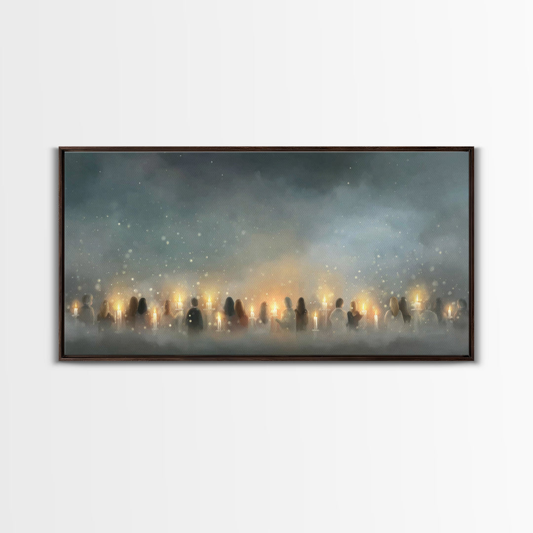 Candle Vigil Hope – Framed Canvas Print – Christian Wall Art – Christmas Art – Christian Christmas Art – Christian Art Canvas – Christian D