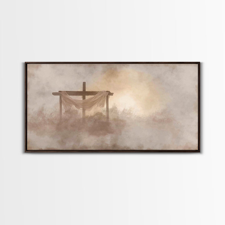 Cross Of Stillness – Framed Canvas Print – Christian Wall Art – Christian Art Canvas – Minimalist Christian Art – Christian Decoration – Ch