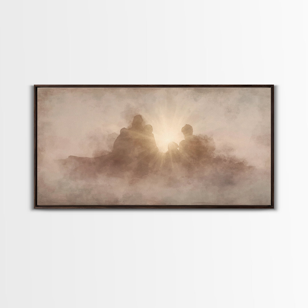 Eternal Embrace, Framed Canvas Print, Christian Painting, Christian Wall Art, Subtle Christian Art, Christian Art Canvas, Christian Decor