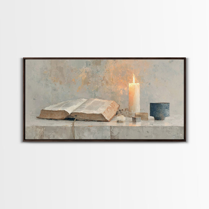 Scripture Glow | Framed Canvas Print | Christian Wall Art | Minimalist Christian Art | Christian Art Canvas | Christian Gift Ideas