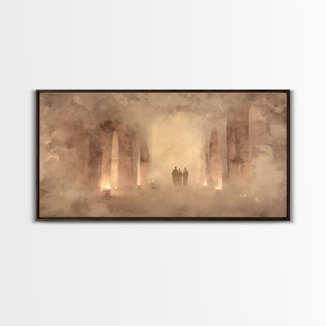 Sanctuary Silence, Framed Canvas Print, Minimalist Christian Art, Christian Wall Art, Christian Art Work, Christian Painting, Subtle Christ