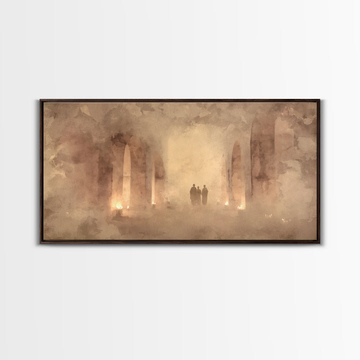 Sanctuary Silence, Framed Canvas Print, Minimalist Christian Art, Christian Wall Art, Christian Art Work, Christian Painting, Subtle Christ