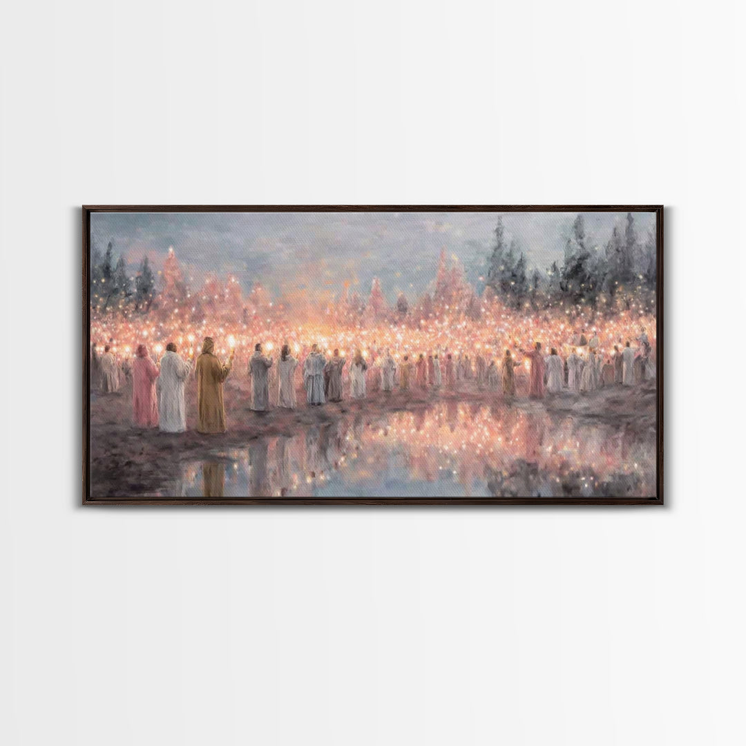 Radiant Multitude – Framed Canvas Print – Christian Art Canvas – Christian Christmas Art – Christmas Art Prints – Christian Wall Art – Mode