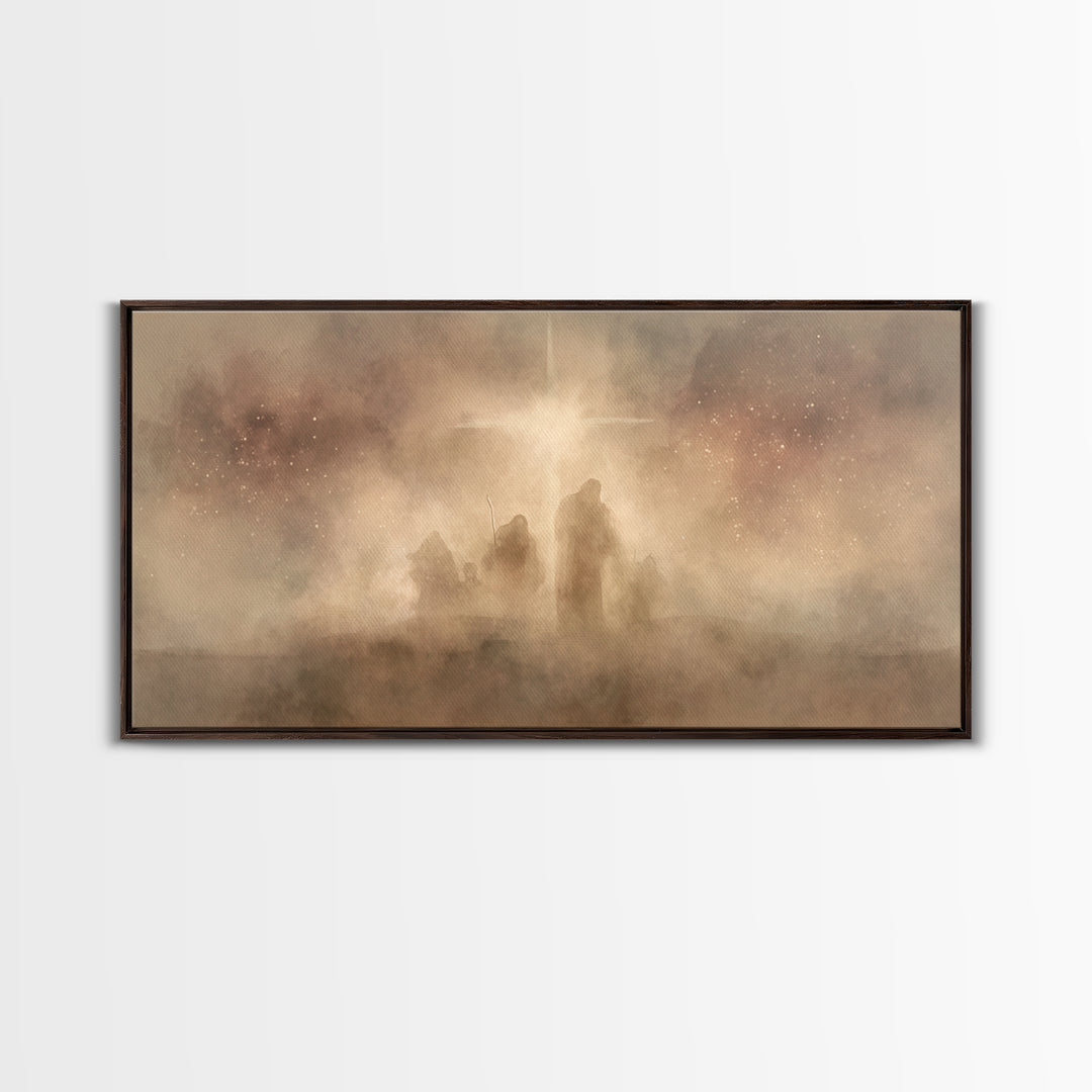 Shepherds Of Glory, Framed Canvas Print, Christian Christmas Art, Christmas Wall Art, Christian Art Canvas, Christian Art Work, Christmas A