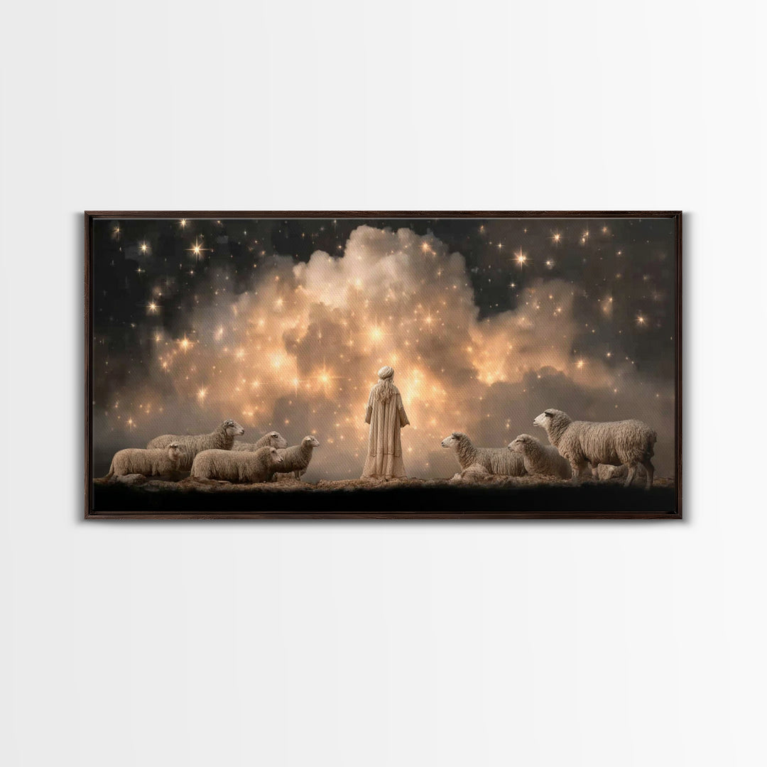 Shepherds Of Glory - Framed Canvas Print - Christian Wall Art - Christian Art Canvas - Jesus Painting - Christmas Art - Christian Art
