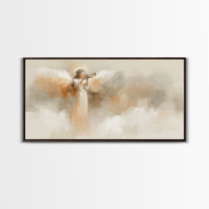 Angel Of Light, Framed Canvas Print, Christian Art Canvas, Christian Wall Art, Jesus Painting, Christian Christmas Art, Christian Art