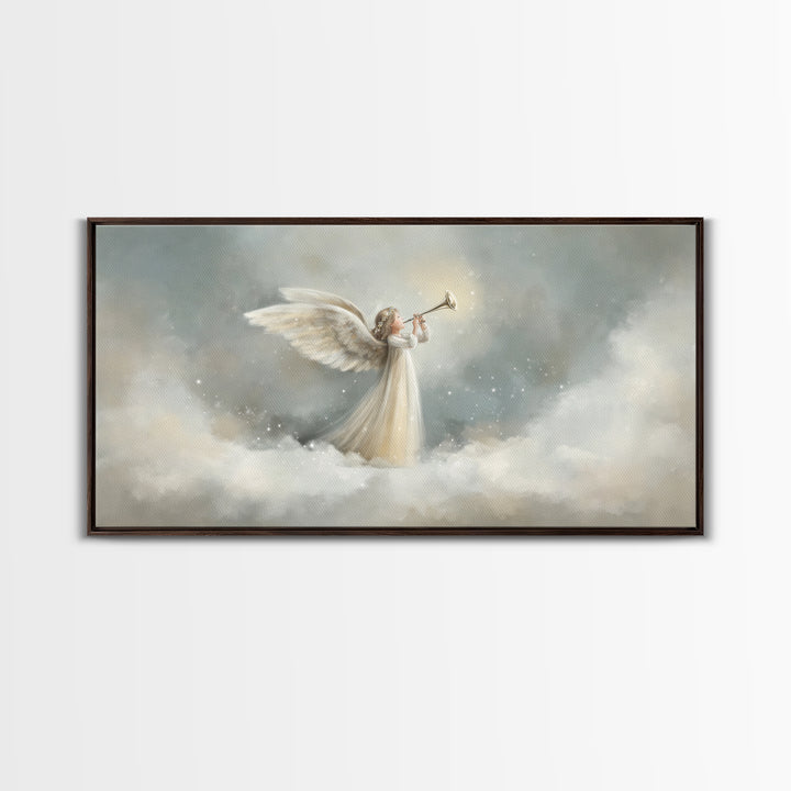 Angel Hymn Of Peace | Framed Canvas Print | Christian Wall Art | Christian Art Canvas | Christmas Art | Christian Christmas Art | Christian