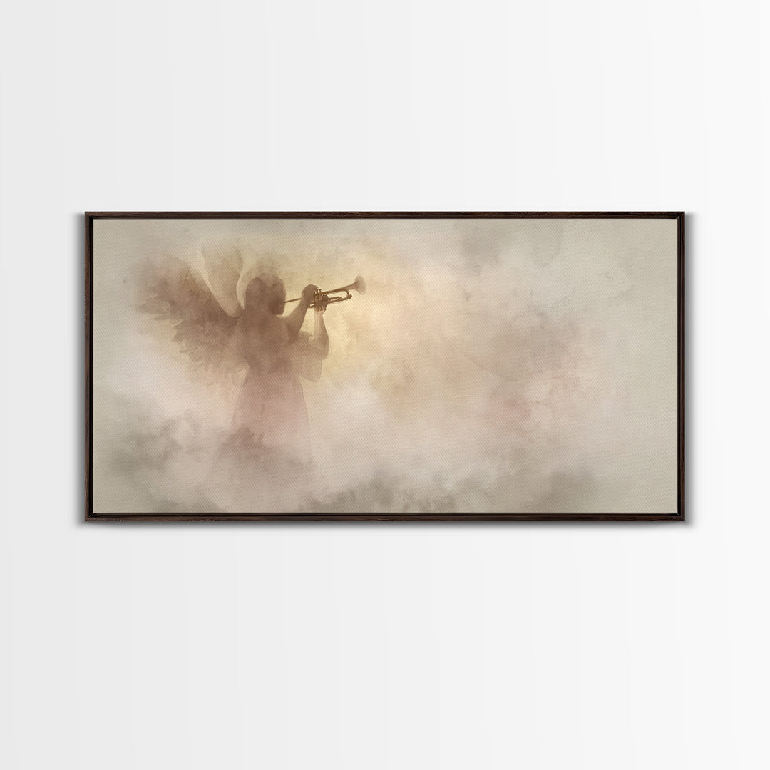 Heavenly Herald Call – Framed Canvas Print – Christian Art Canvas – Christian Wall Art – Christmas Art – Christian Christmas Art – Christia