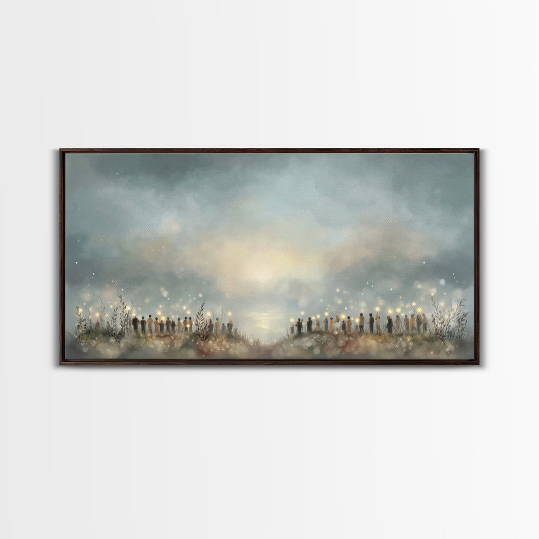 Gathering Of Light – Framed Canvas Print – Christian Wall Art – Christian Art Canvas – Christmas Art – Christian Christmas Art – Christian