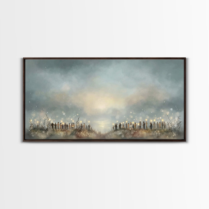 Gathering Of Light – Framed Canvas Print – Christian Wall Art – Christian Art Canvas – Christmas Art – Christian Christmas Art – Christian