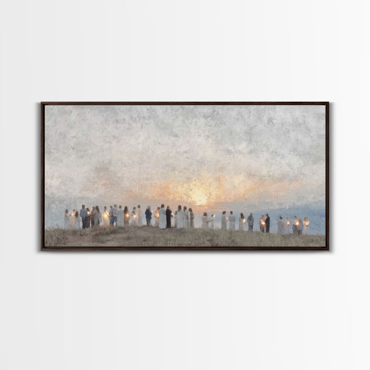 Sunrise Pilgrims Of Hope – Framed Canvas Print – Christian Art Canvas – Christian Christmas Art – Christian Wall Art – Christmas Art – Chri