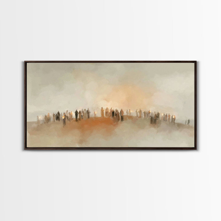 Golden Meadow Gathering | Framed Canvas Print | Christian Art Canvas | Christian Wall Art | Christian Christmas Art | Christmas Art | Chris