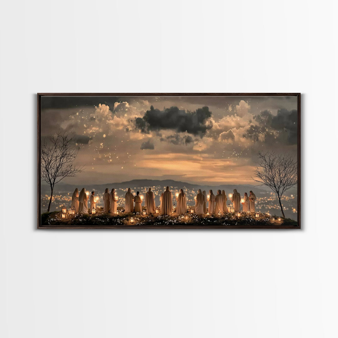 Evening Watch Of Saints – Framed Canvas Print – Christian Christmas Art – Christian Art Canvas – Christian Wall Art – Christmas Art – Chris