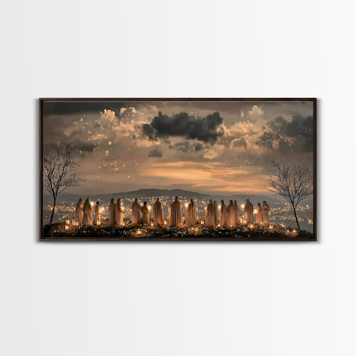 Evening Watch Of Saints – Framed Canvas Print – Christian Christmas Art – Christian Art Canvas – Christian Wall Art – Christmas Art – Chris