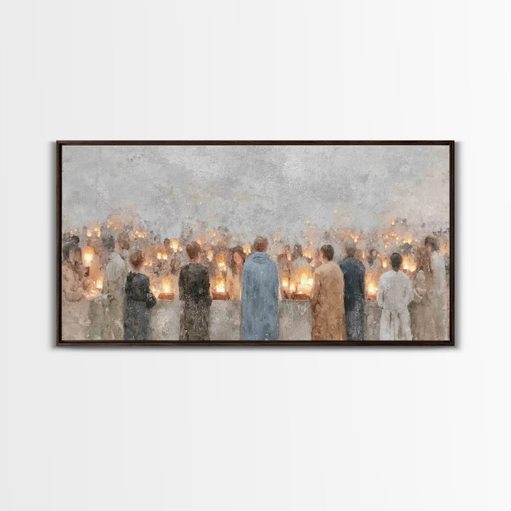 Communion Lights – Framed Canvas Print – Christian Art Canvas – Christian Art Print – Christmas Art – Christian Wall Art – Christian Gift I