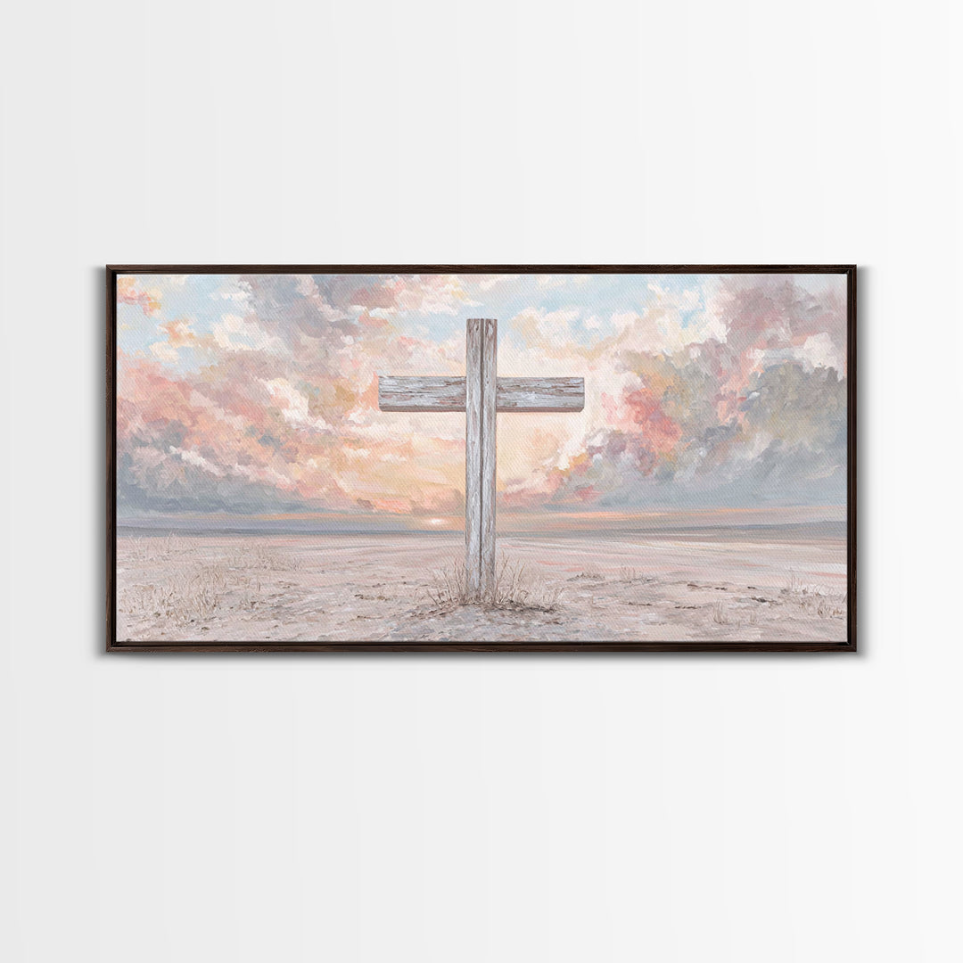 Heavenly Horizon – Framed Canvas Print – Christian Art Print – Jesus Painting – Christian Wall Art – Modern Christian Art