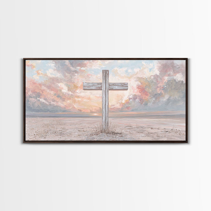 Heavenly Horizon – Framed Canvas Print – Christian Art Print – Jesus Painting – Christian Wall Art – Modern Christian Art