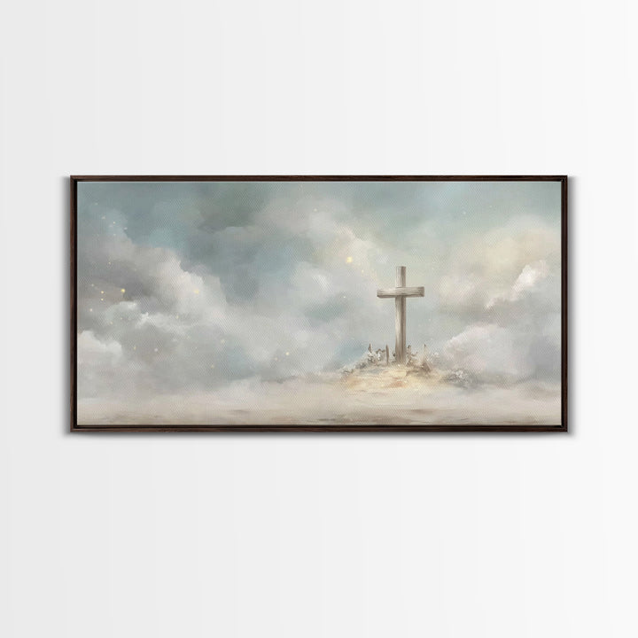 Clouds Of Hope – Framed Canvas Print – Christian Christmas Art – Christian Wall Art – Christian Art Canvas – Subtle Christian Art