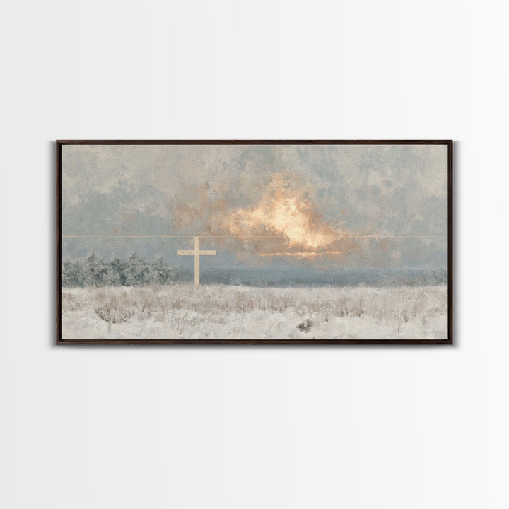 Morning Renewal – Framed Canvas Print – Christian Art Canvas – Christian Wall Art – Abstract Christian Art – Christian Christmas Art