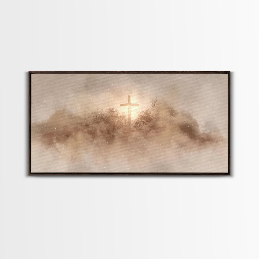 Winter Redemption – Framed Canvas Print – Christian Christmas Art – Christian Art Canvas – Christian Wall Art – Vintage Christian Art
