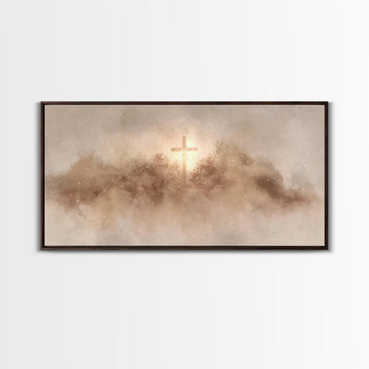 Winter Redemption – Framed Canvas Print – Christian Christmas Art – Christian Art Canvas – Christian Wall Art – Vintage Christian Art
