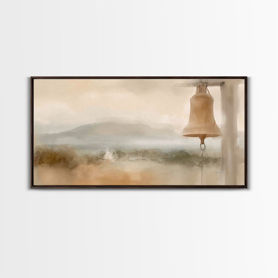 Hillside Chapel – Framed Canvas Print – Christian Art Print – Christian Wall Art – Christian Art Canvas – Subtle Christian Art