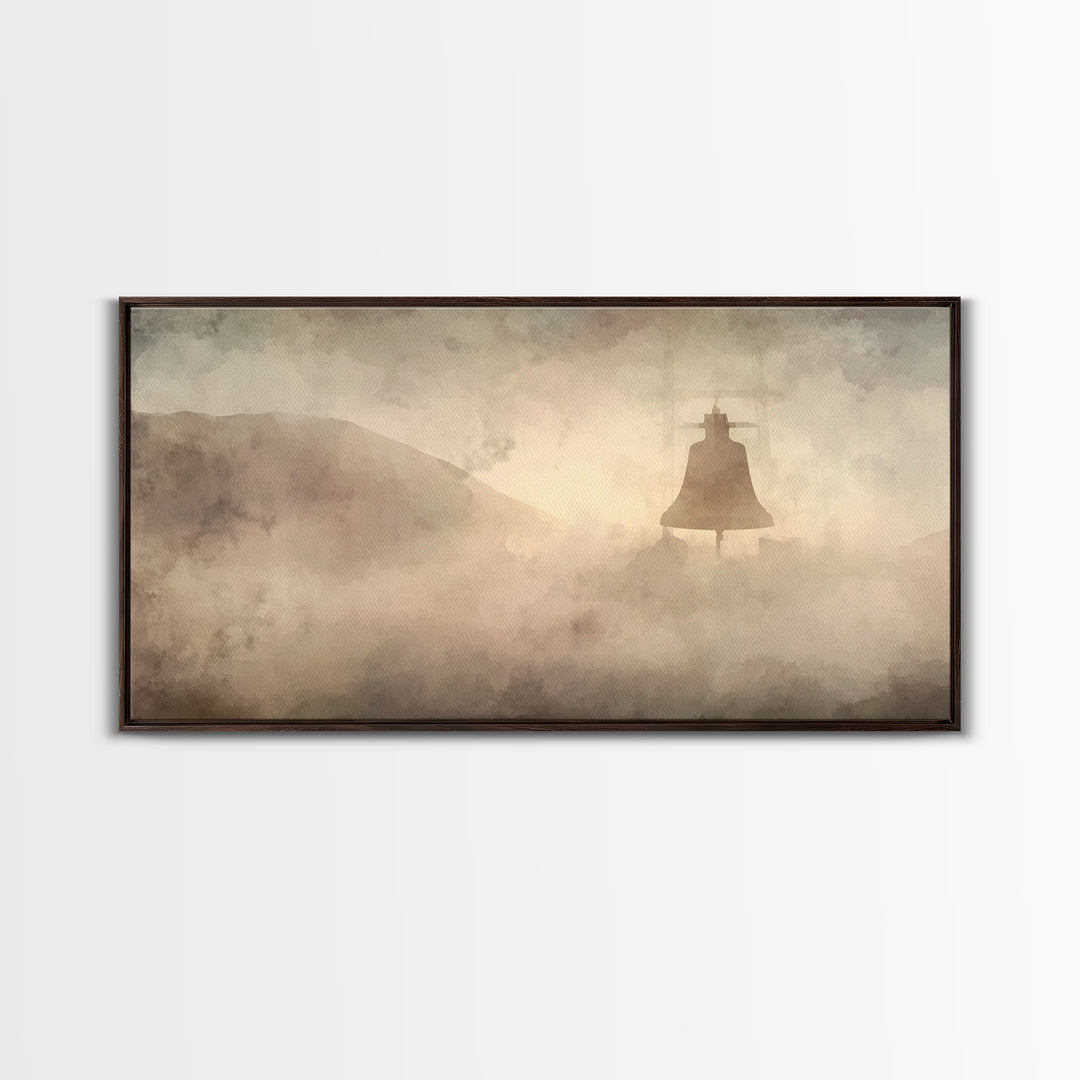 Misty Bells – Framed Canvas Print – Christian Wall Art – Subtle Christian Art – Christian Art Canvas – Christmas Art Prints