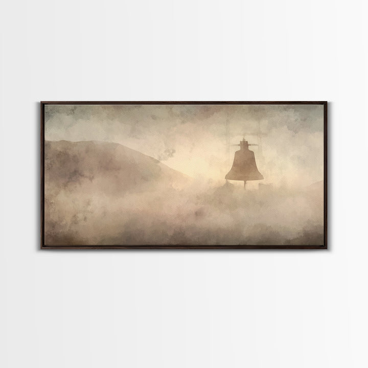 Misty Bells – Framed Canvas Print – Christian Wall Art – Subtle Christian Art – Christian Art Canvas – Christmas Art Prints