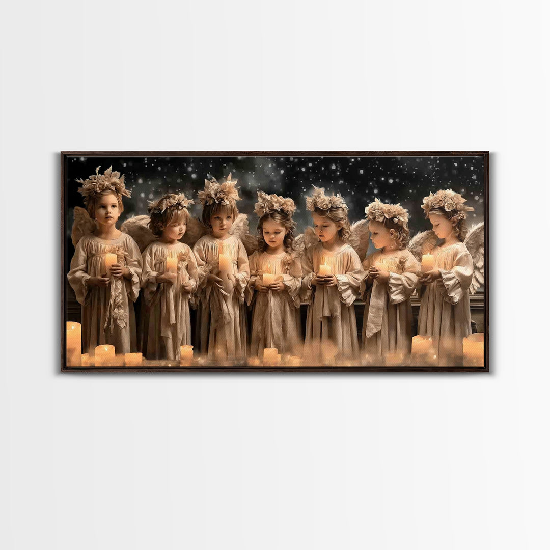 Heaven’s Candlelight – Framed Canvas Print – Christian Wall Art – Christian Christmas Art – Christian Art Canvas – Christmas Wall Art – Chr