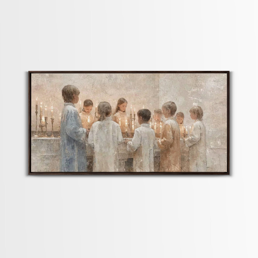 Circle Of Light – Framed Canvas Print – Christian Art – Framed Christmas Art – Christian Wall Art – Christmas Canvas Wall Art – Christian D